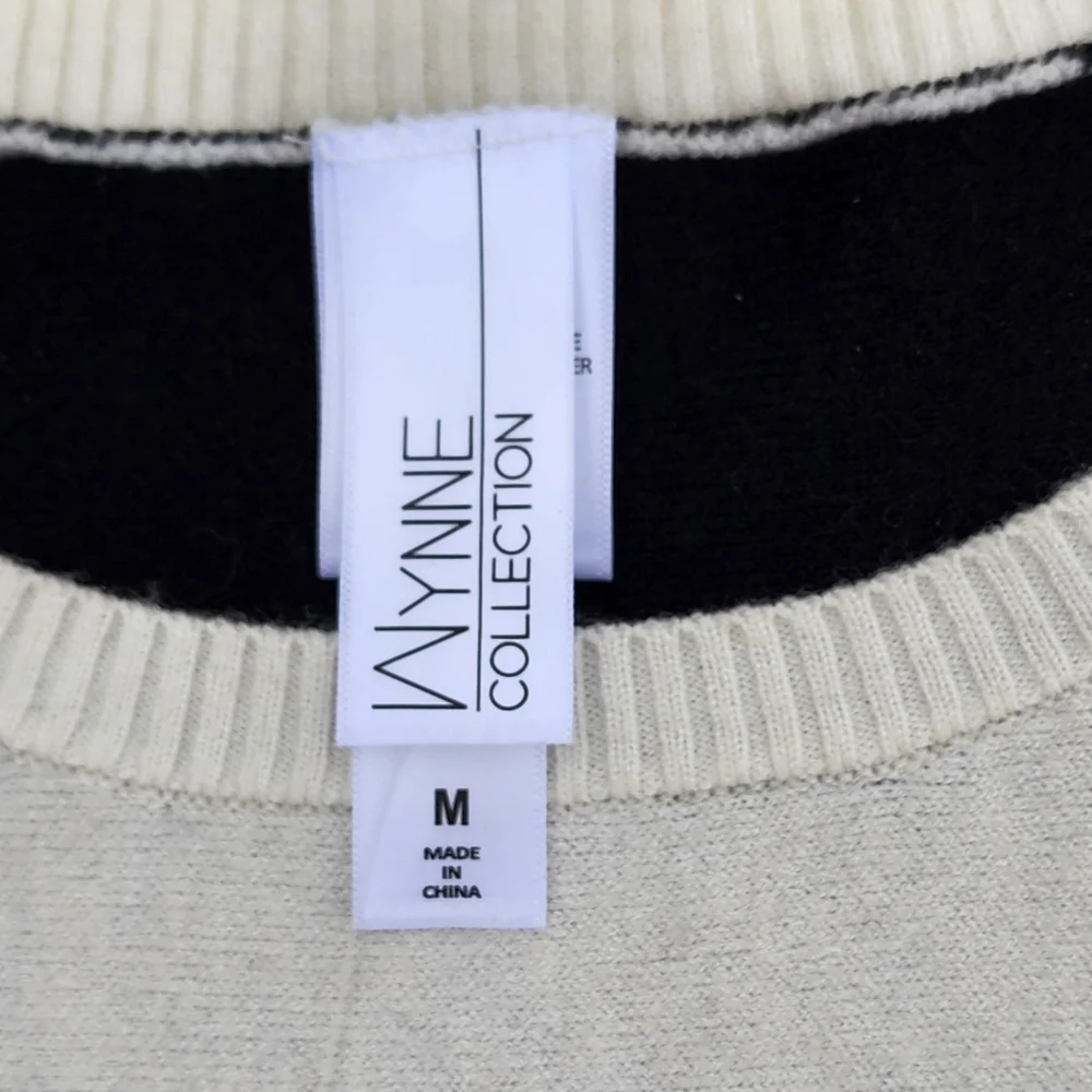 Marla Wynne Wynne Collection Soft KNIT Painted Jacquard Sweater black size Med. - Picture 4 of 7